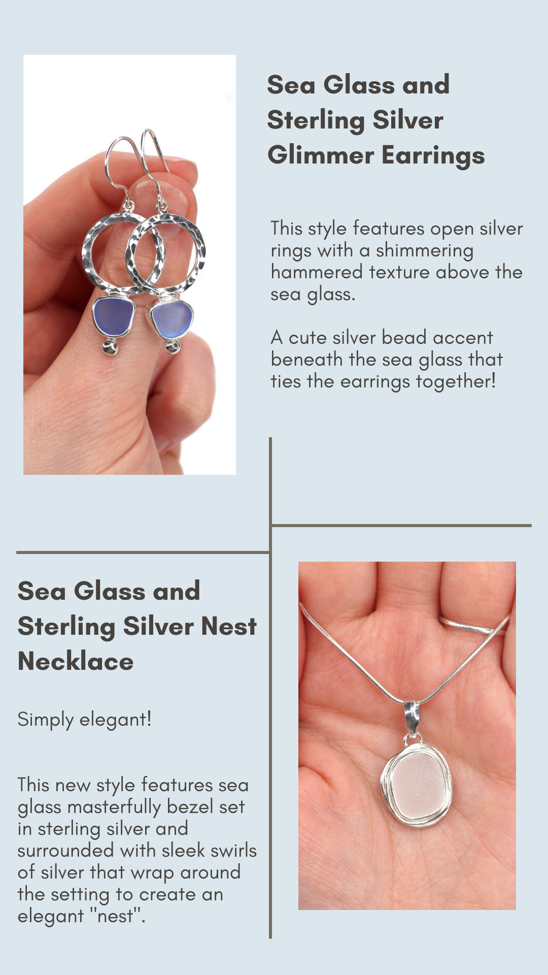 Lita Sea Glass Jewelry Sea Glass Mother's Rings